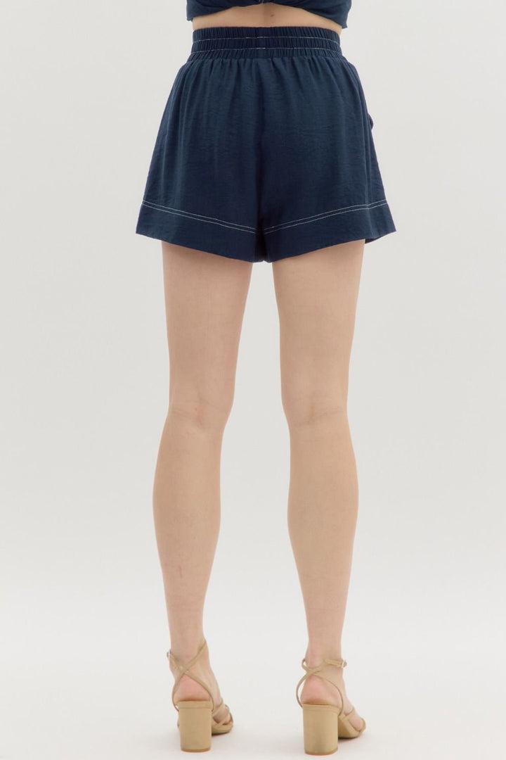 Top Stitch Elastic Waist Short