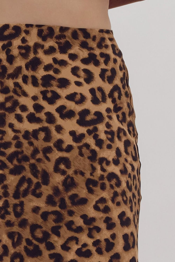 Leopard Print Midi Skirt