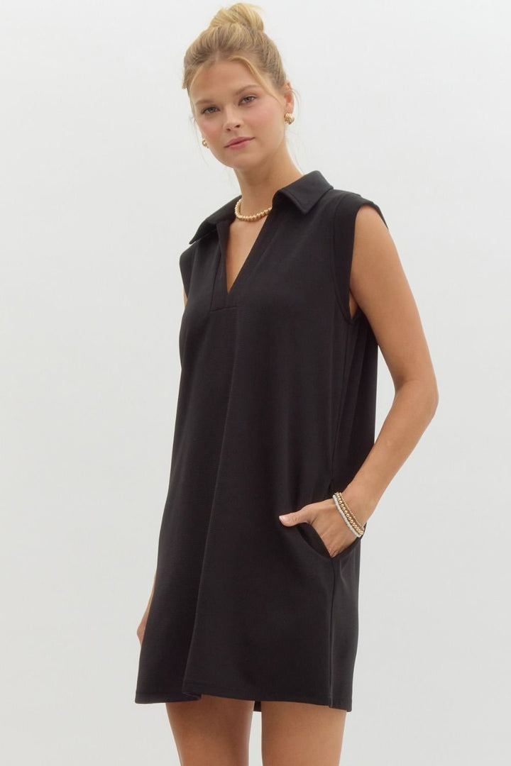 Textured Solid Mini Dress
