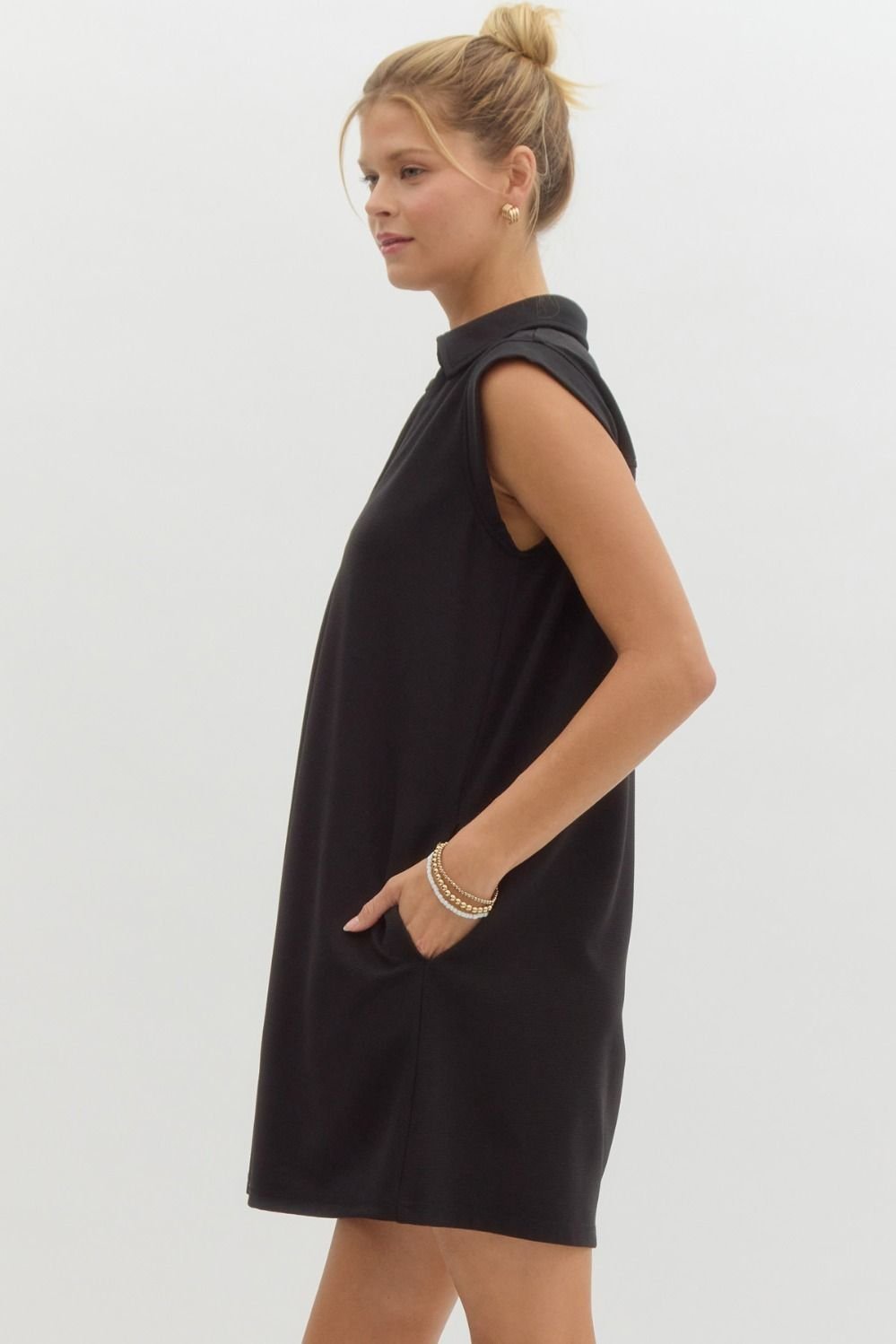 Textured Solid Mini Dress