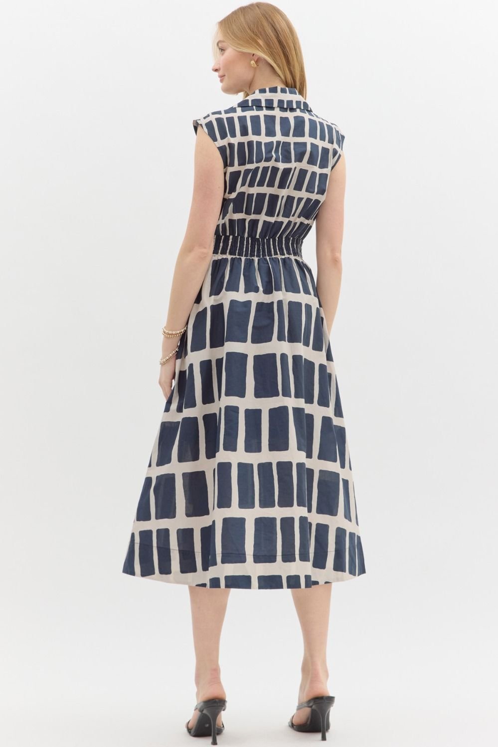 Tie Front Midi Print Dress - High Call Outfitters