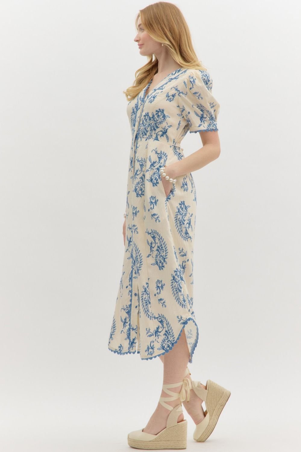Ric Rak Trimmed Midi Dress