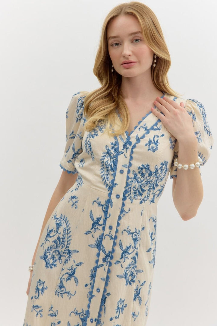 Ric Rak Trimmed Midi Dress