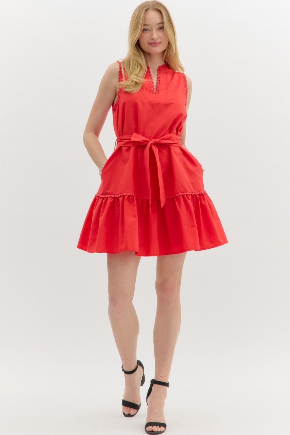 Scallop Edge Detail Dress - High Call Outfitters