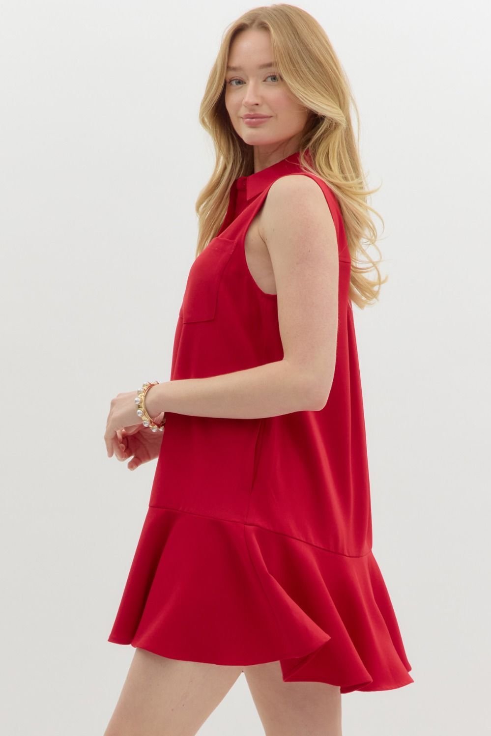 Ruffle Hem Mini Dress - High Call Outfitters