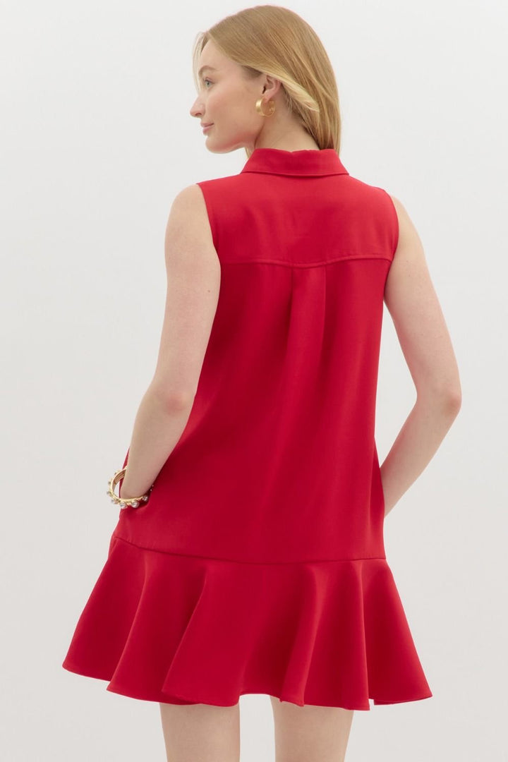 Ruffle Hem Mini Dress