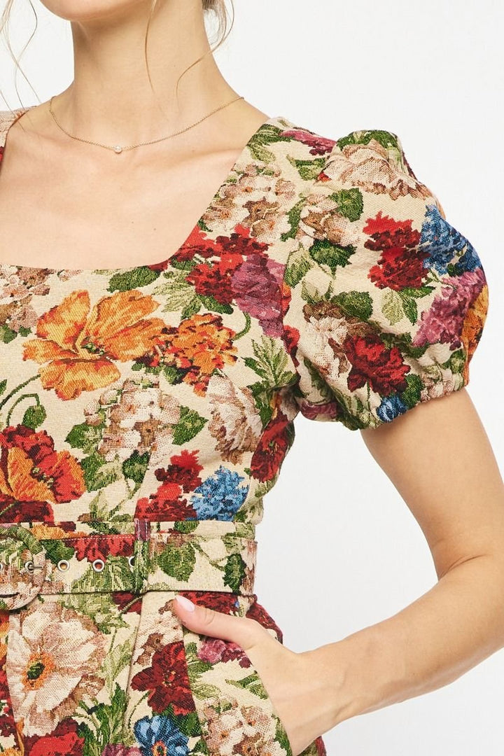 Floral Square Neck Romper