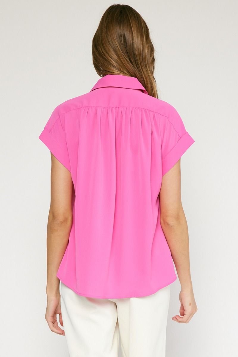 Collared Short Sleeve Top