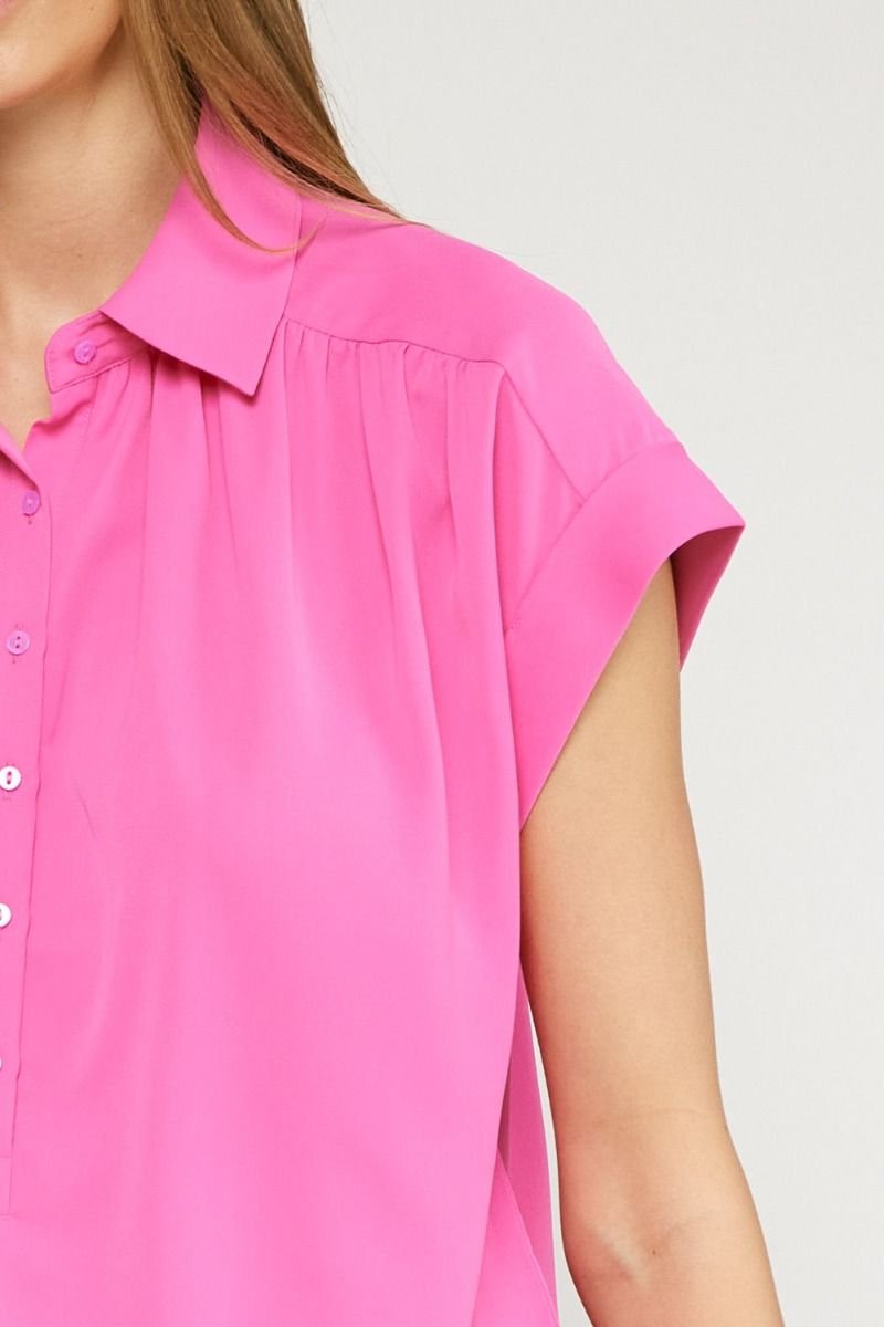 Collared Short Sleeve Top