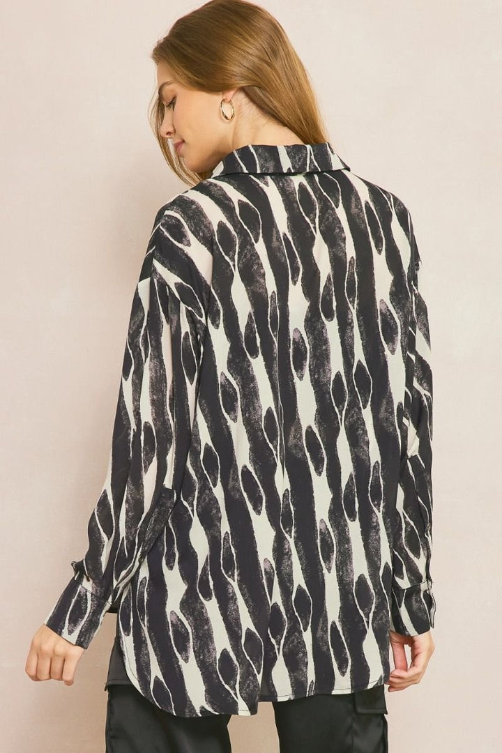 All Over Print Button Front Top