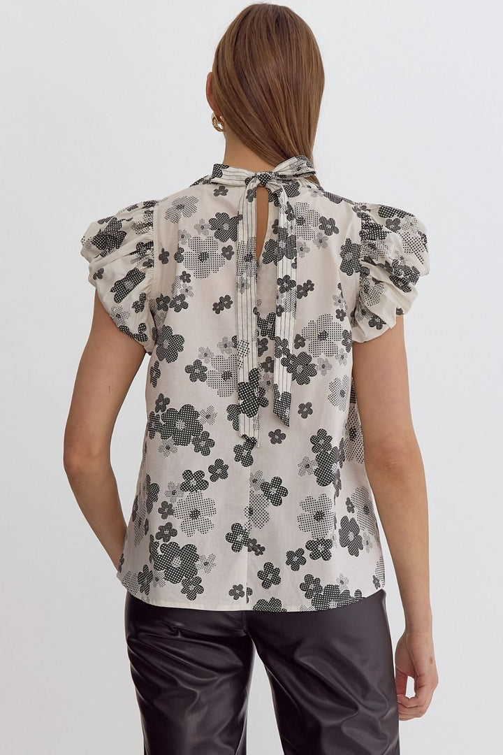 Floral Print with Tie Back top