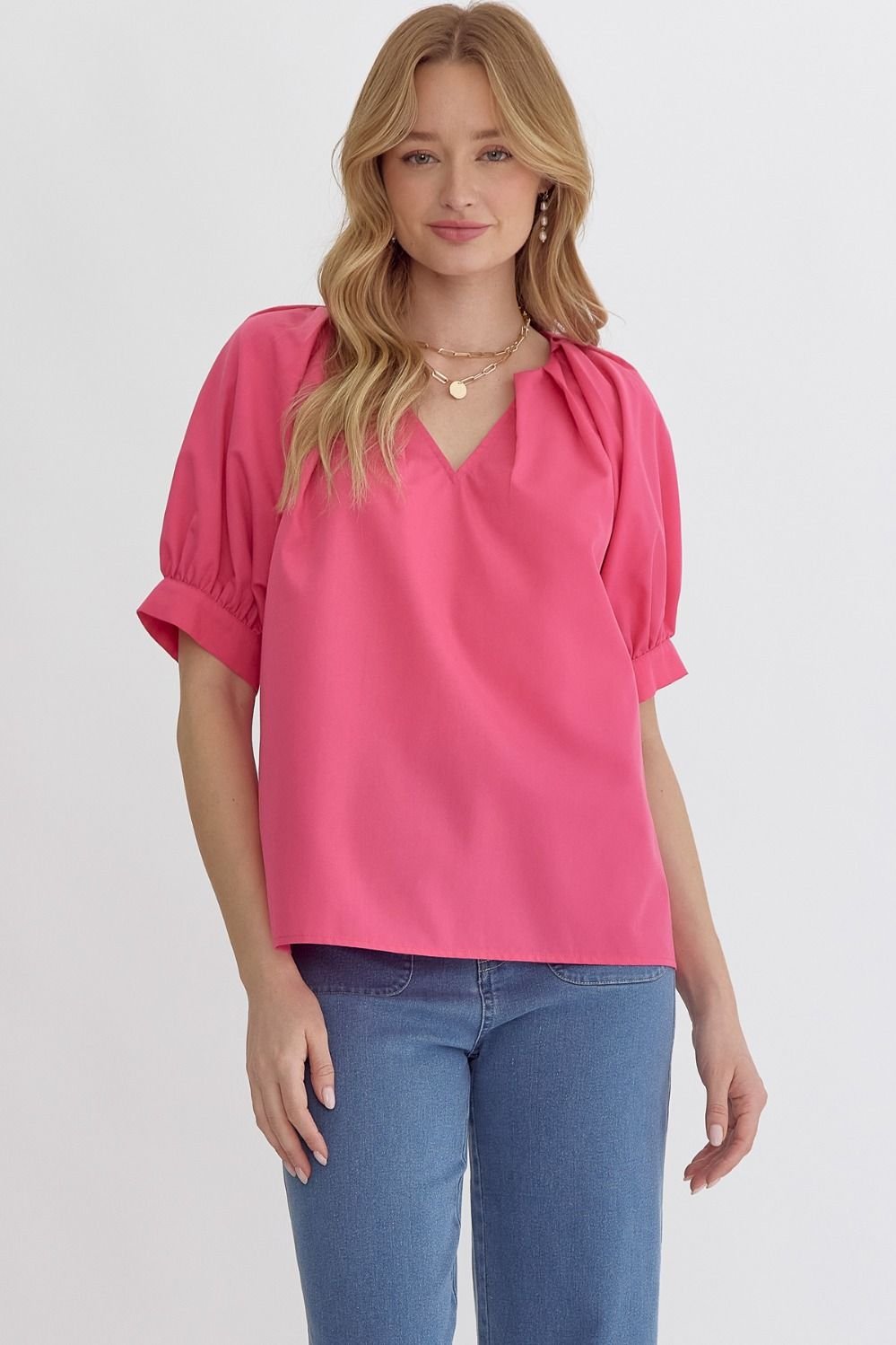 Pleated Shoulder Top