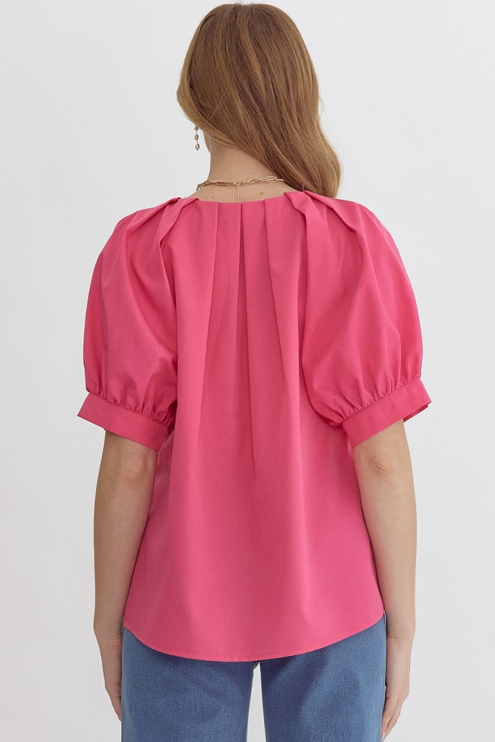 Pleated Shoulder Top