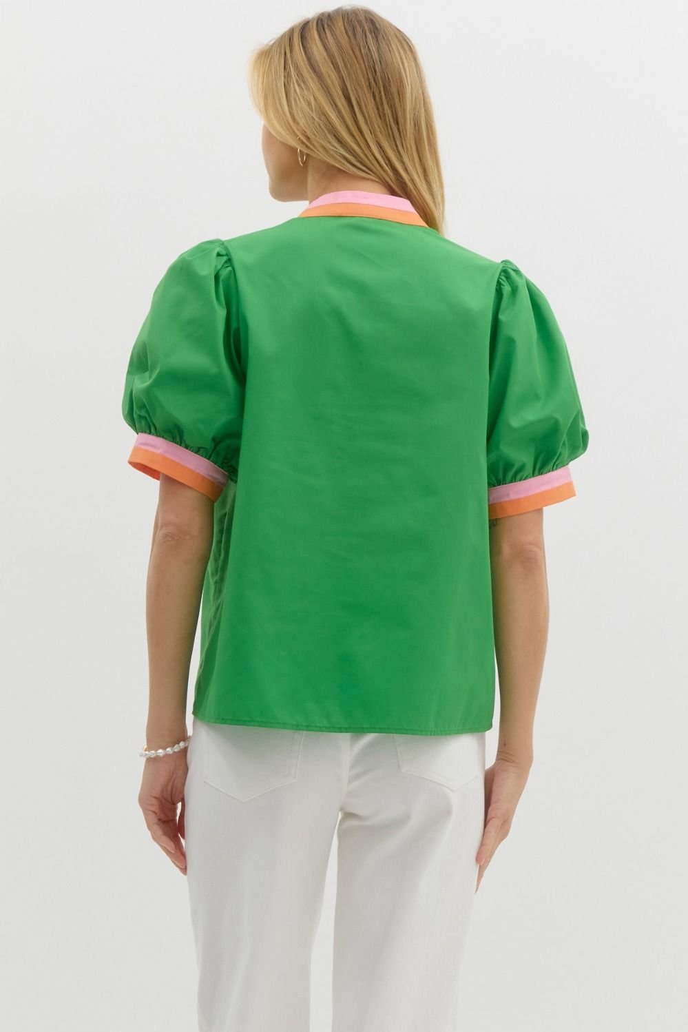 Contrast Band Solid Shirt