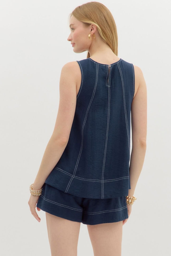 Top Stitch Sleeveless Top - High Call Outfitters