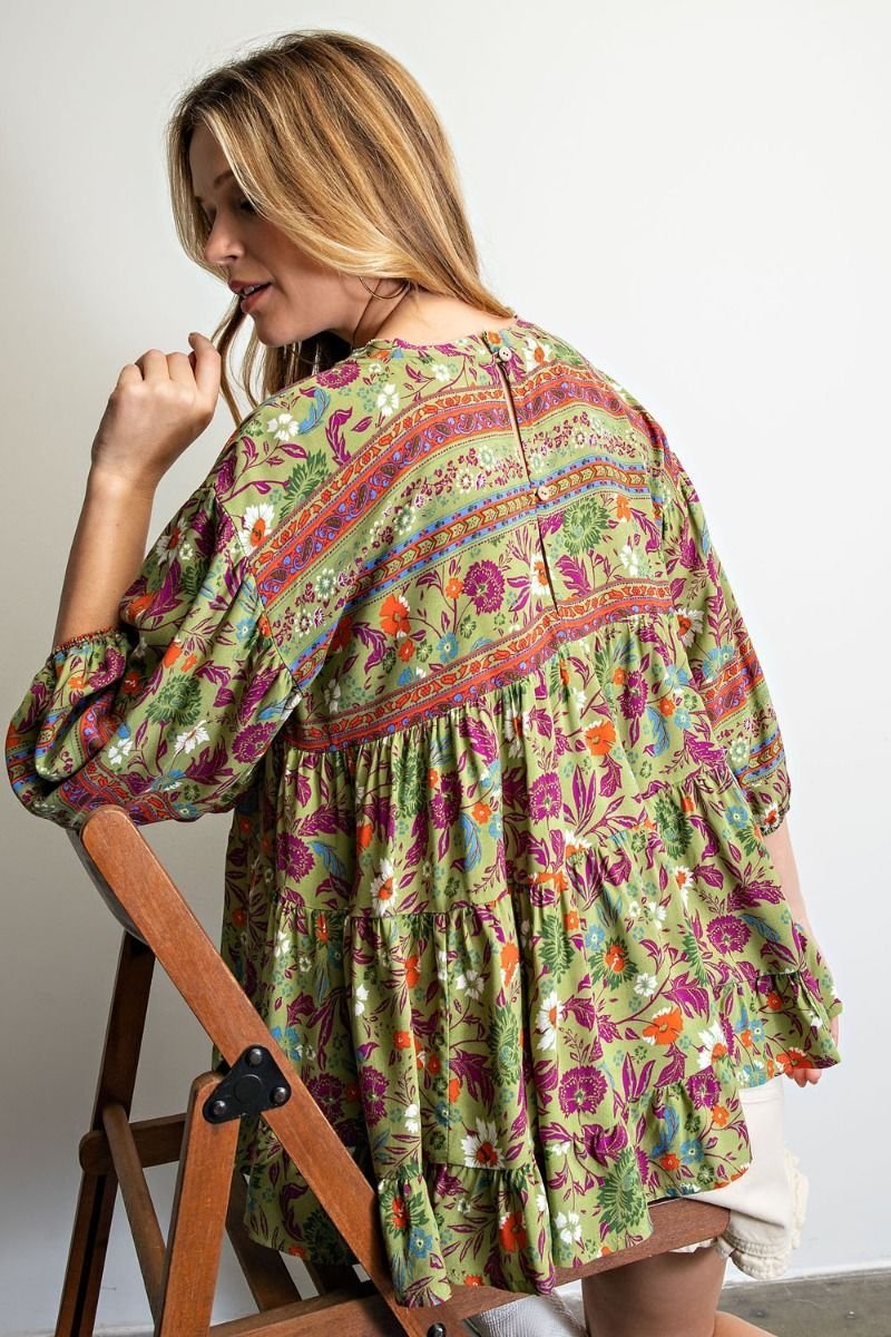Printed Babydoll Tunic - High Call Outfitters