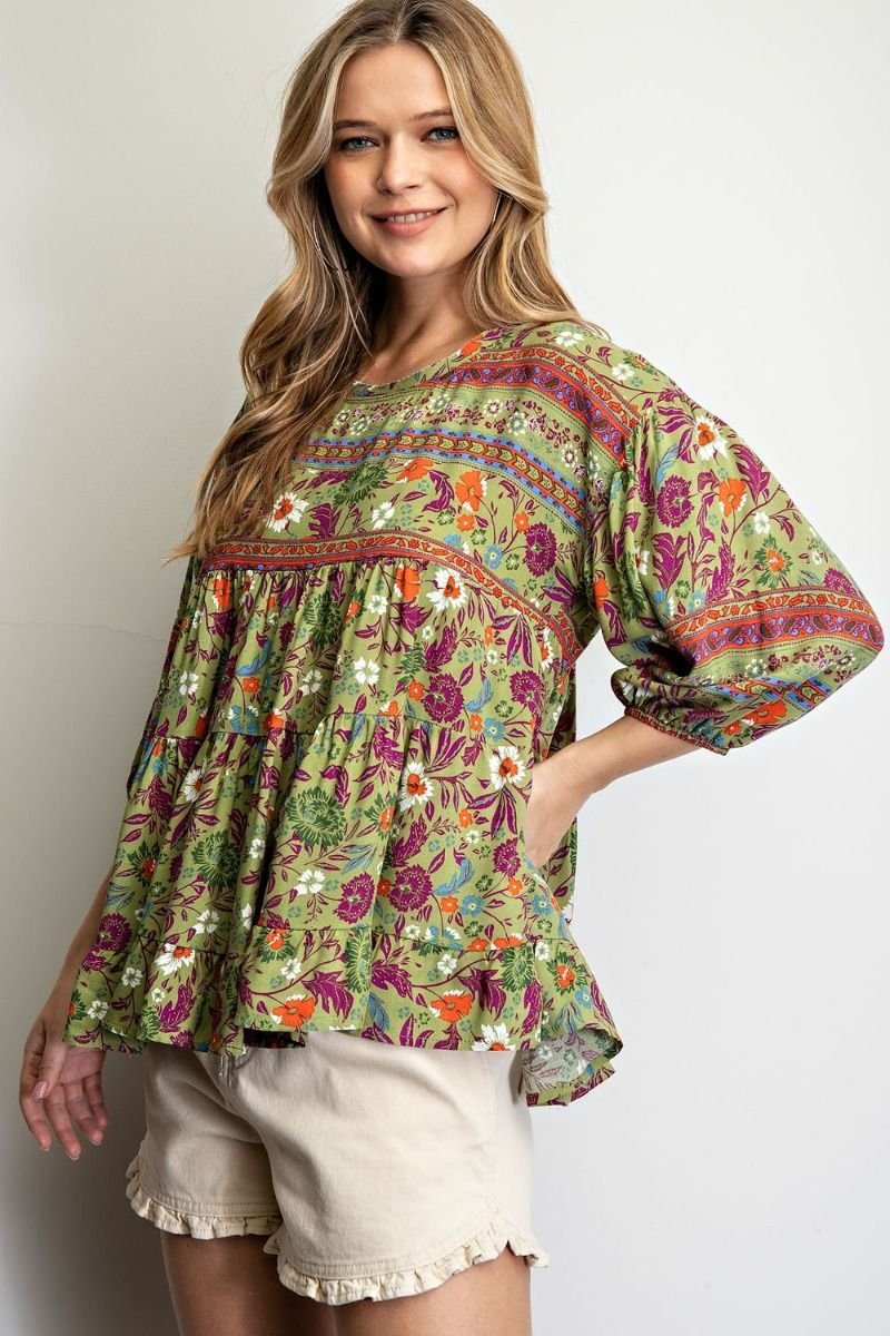 Printed Babydoll Tunic - High Call Outfitters