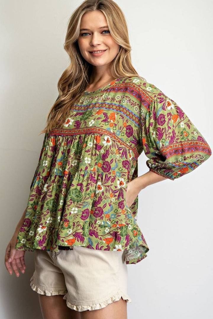Printed Babydoll Tunic - High Call Outfitters