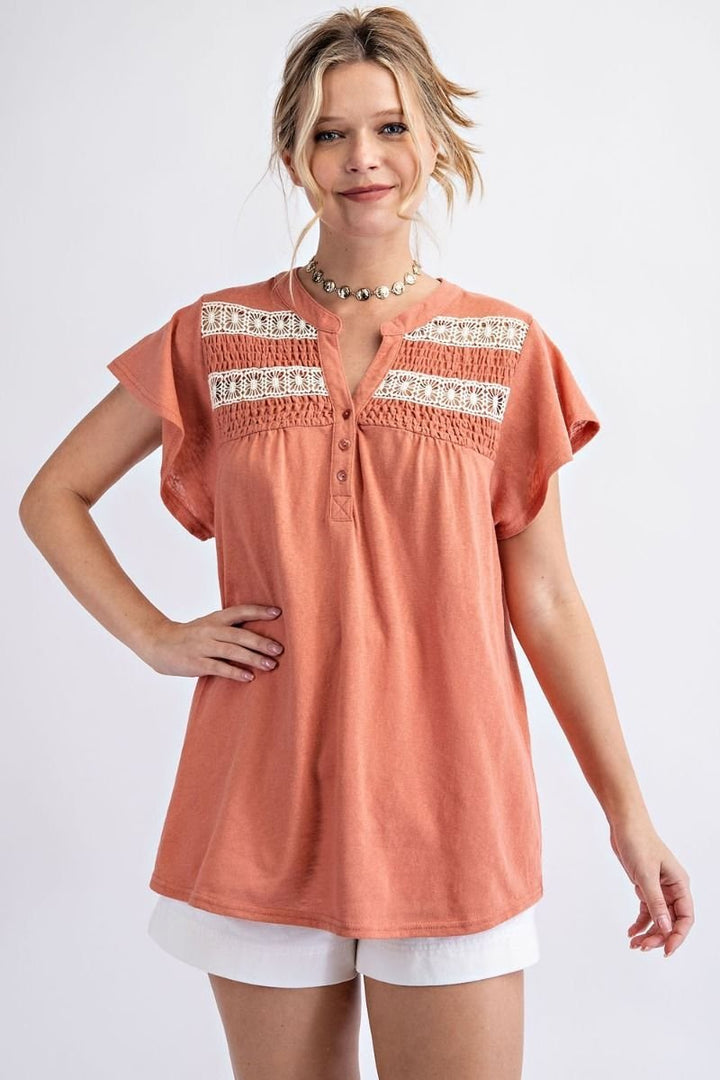 Smocked Yoke Top - High Call Outfitters