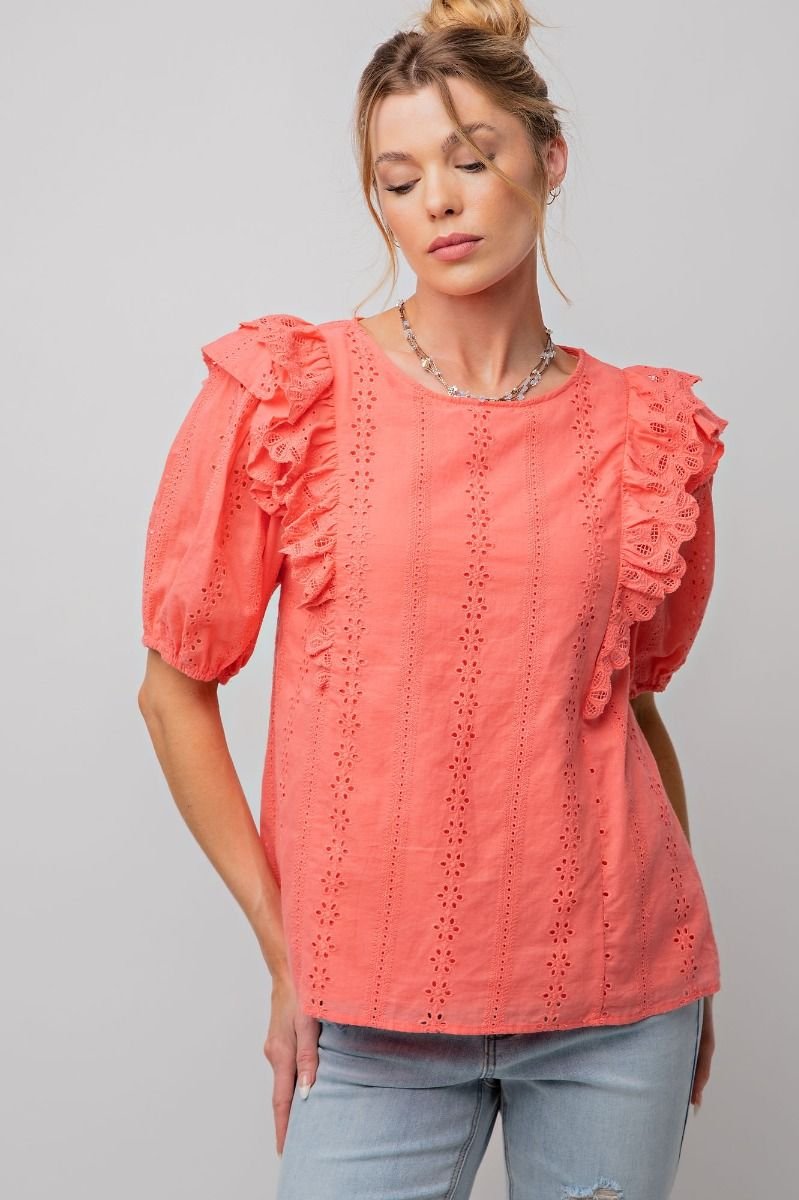 Eyelet Ruffle Top