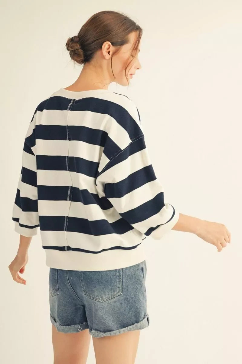 Varsity Stripe Pullover Top