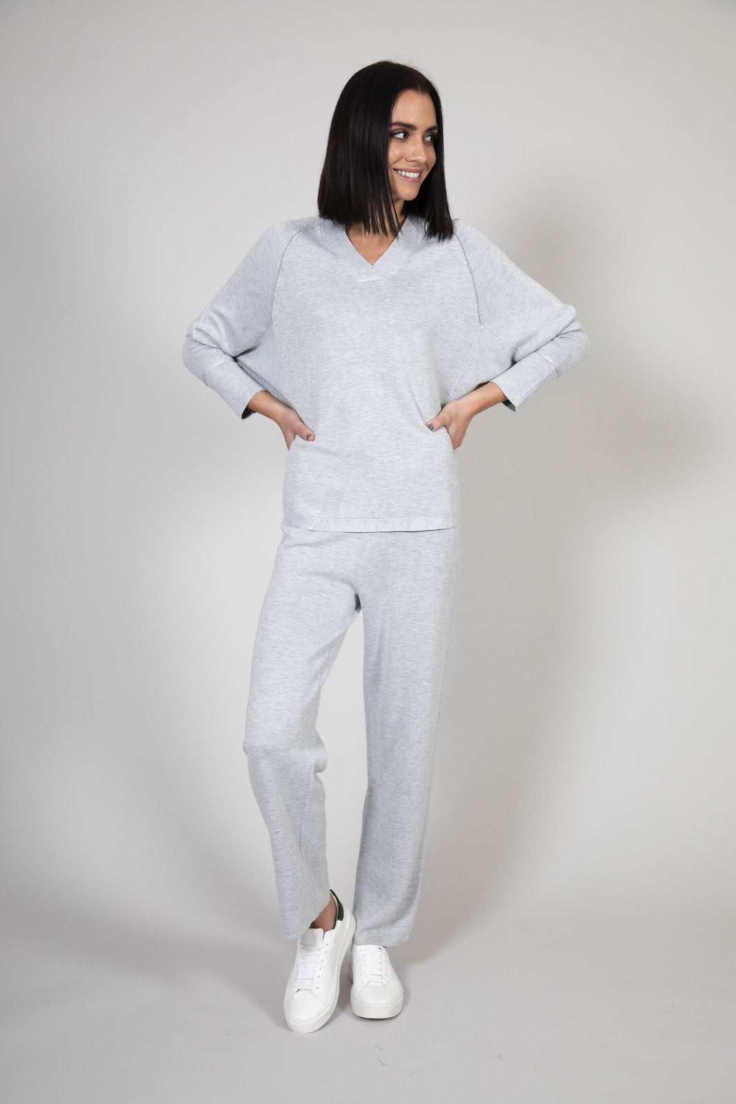 Dolman V Neck Knit Pullover from Ost