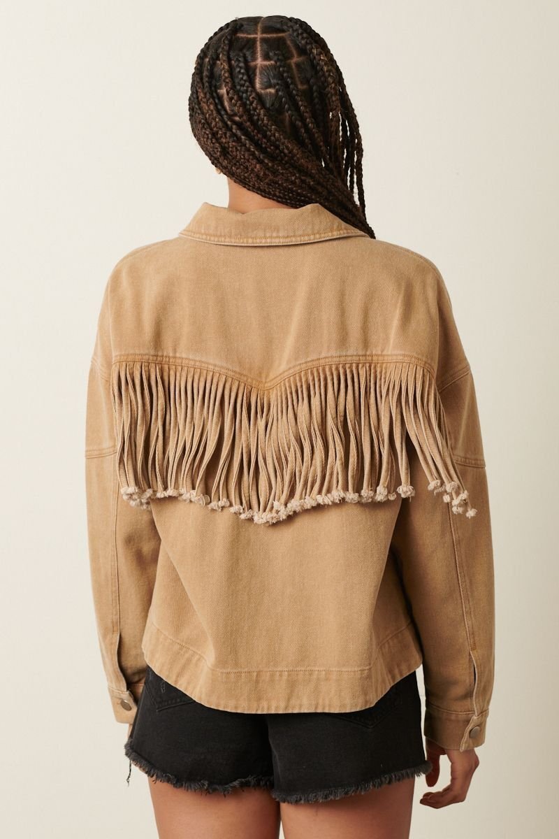 Fringe Denim Jacket - High Call Outfitters