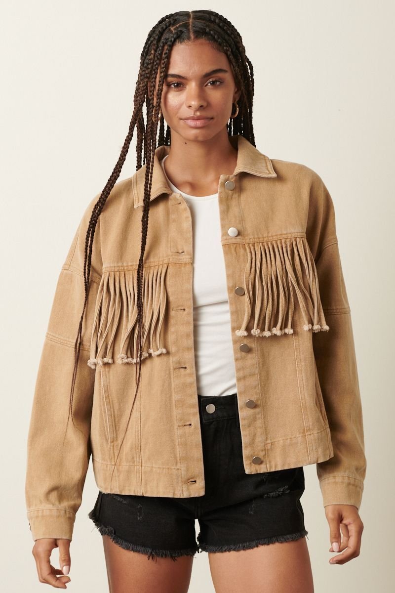 Fringe Denim Jacket - High Call Outfitters
