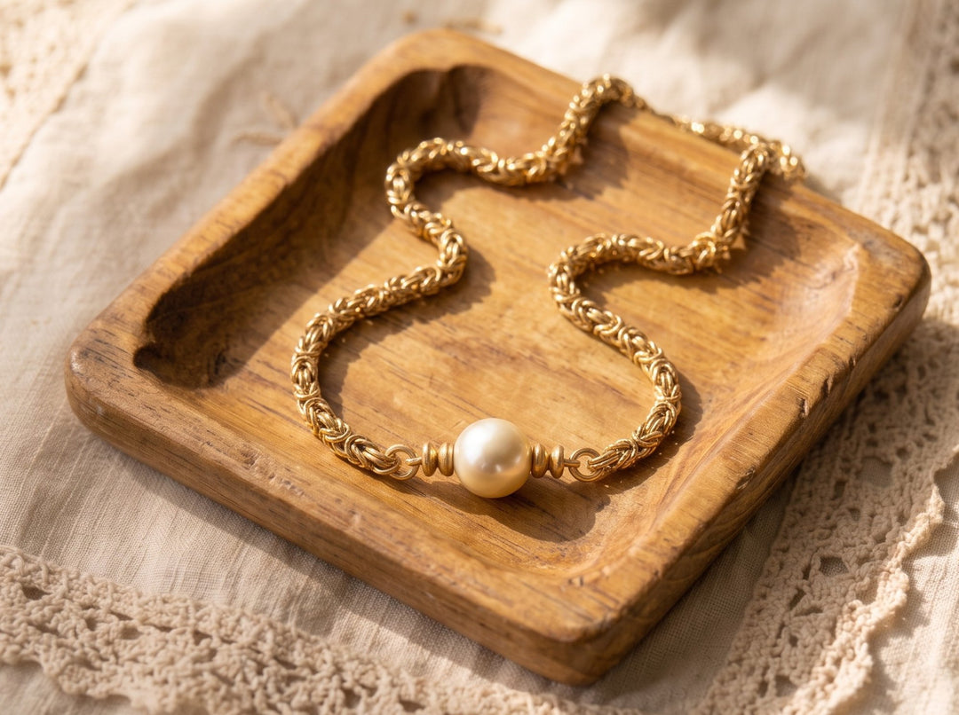 Trust Your Journey Pearl Chain Short Necklace from Brighton