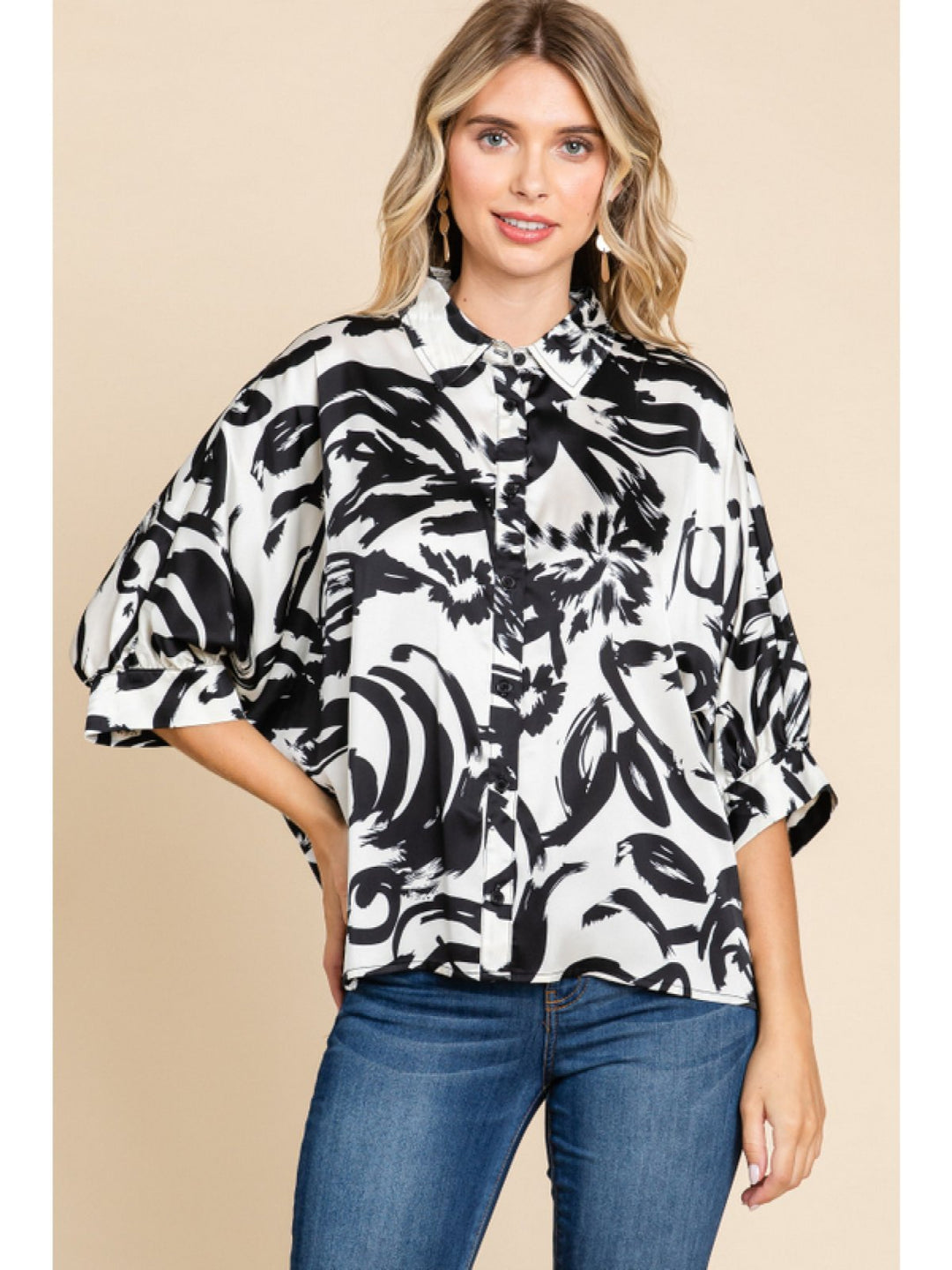 Abstract Print Top - High Call Outfitters