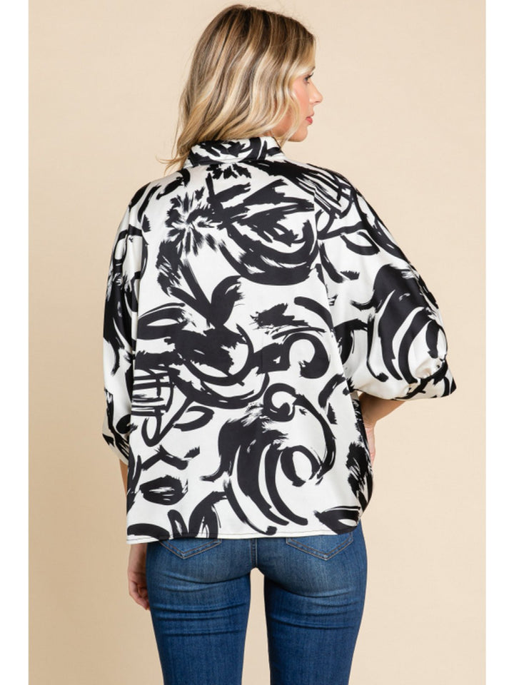 Abstract Print Top - High Call Outfitters