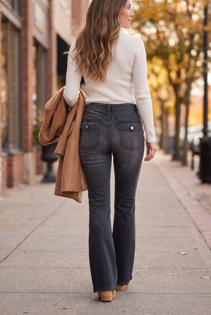 Ana High Rise Super Flare with Flap Pockets from Kut from the Kloth - High Call Outfitters