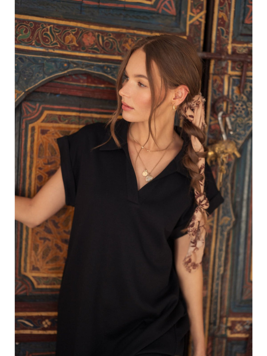 Solid Midi Dress