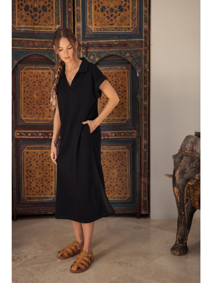 Solid Midi Dress