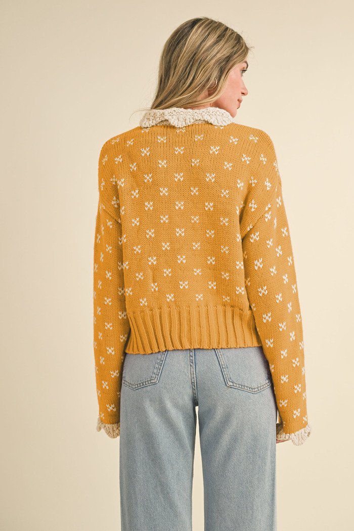 Crochet Collar Cardigan - High Call Outfitters