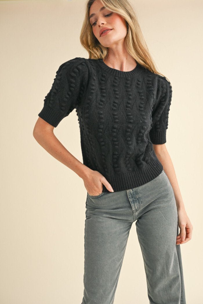 Popcorn Patterned Sweater - High Call Outfitters