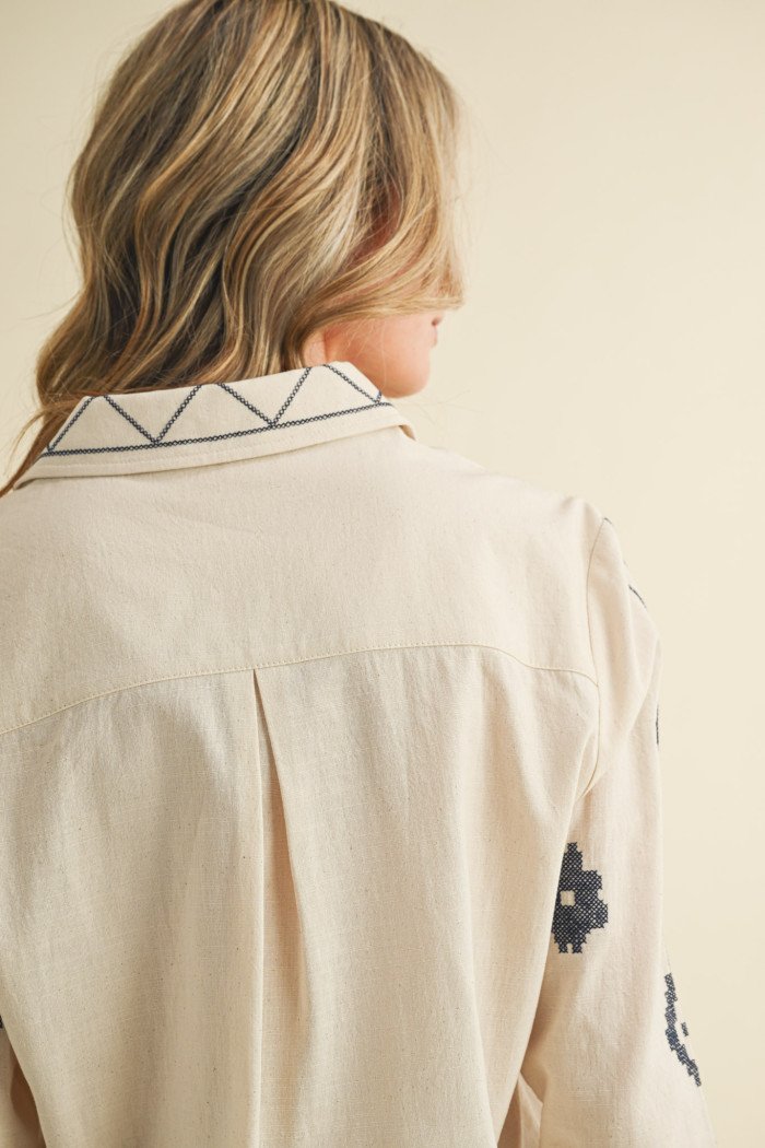 Embroidered Woven Top