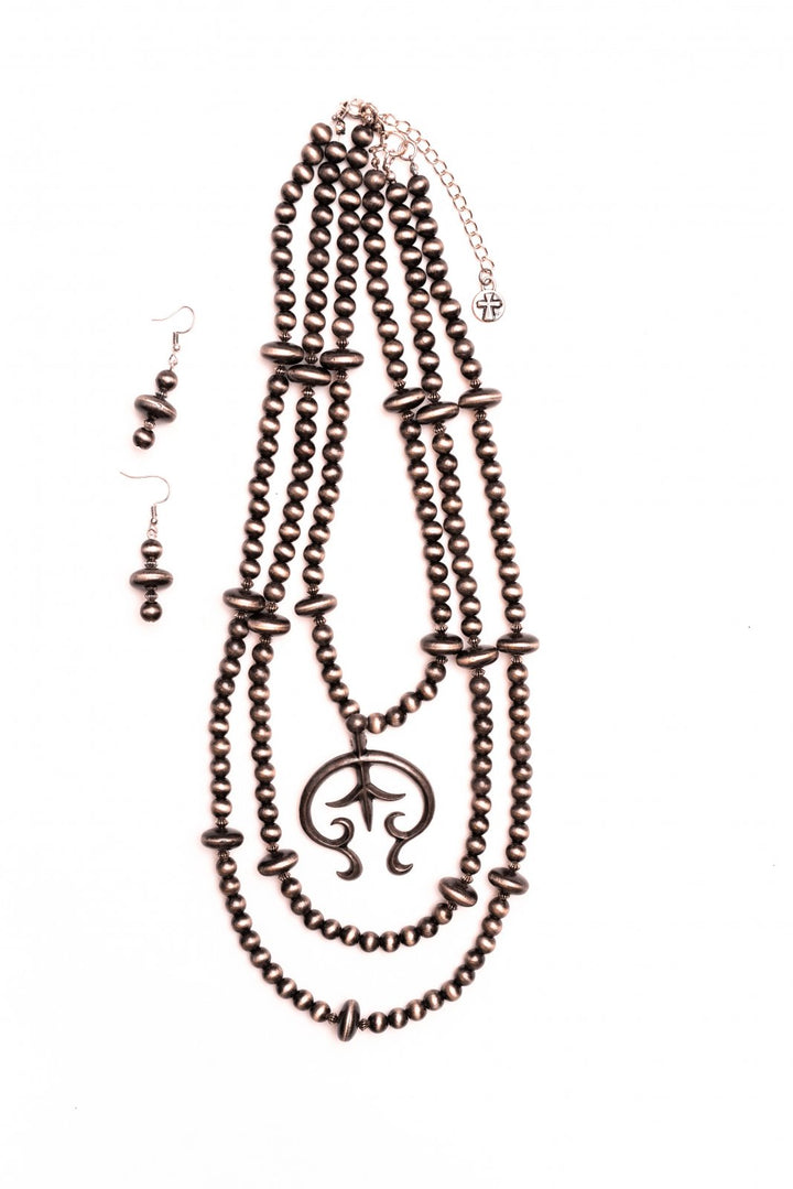 3 Strand Navajo Pearl with Naja Pendant from West & Co