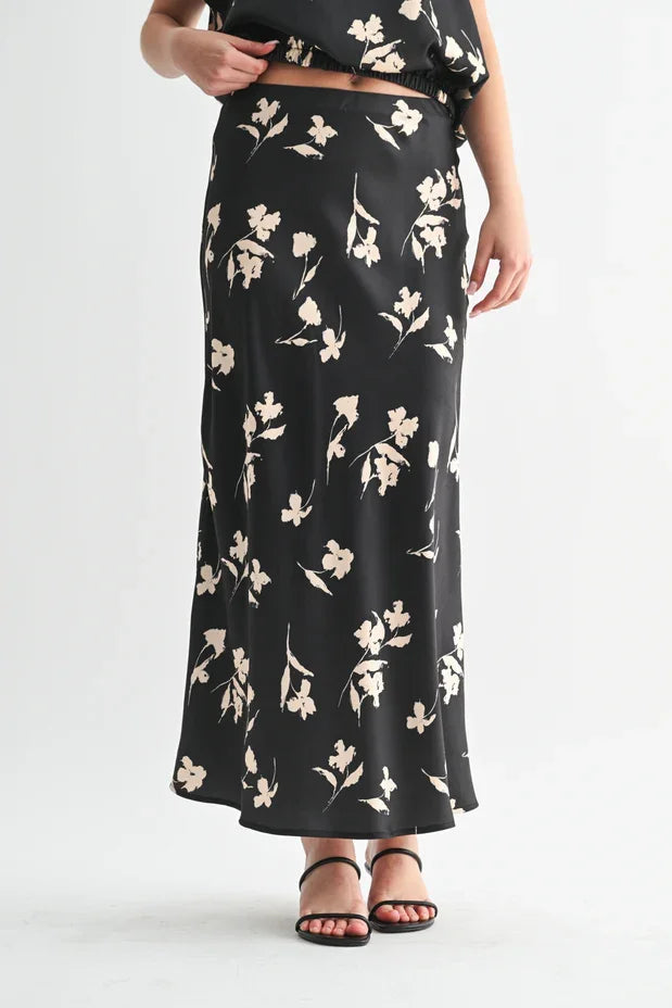 Floral Print Midi Skirt