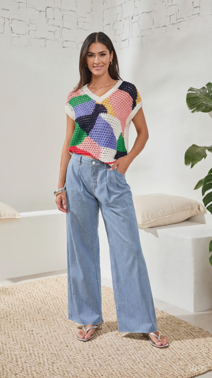 Audrey Pleated Wide Leg Trouser from Tribal