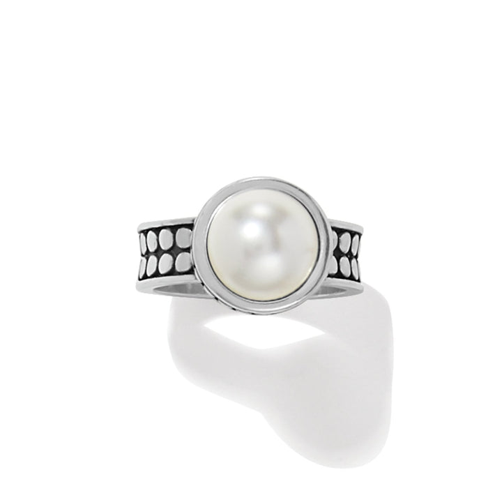 Pebble Dot Pearl Wide Band Ring from Brighton