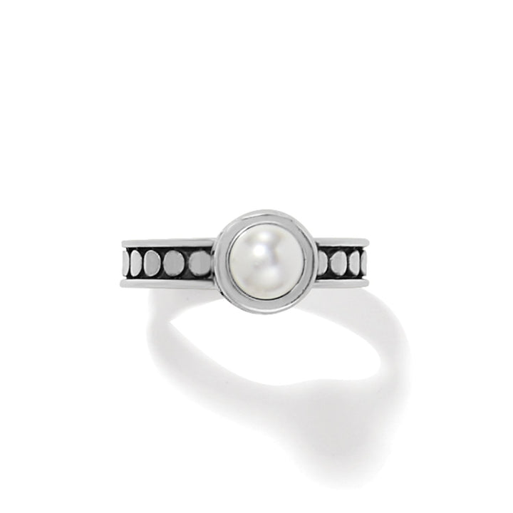Pebble Dot Pearl Slim Band Ring from Brighton