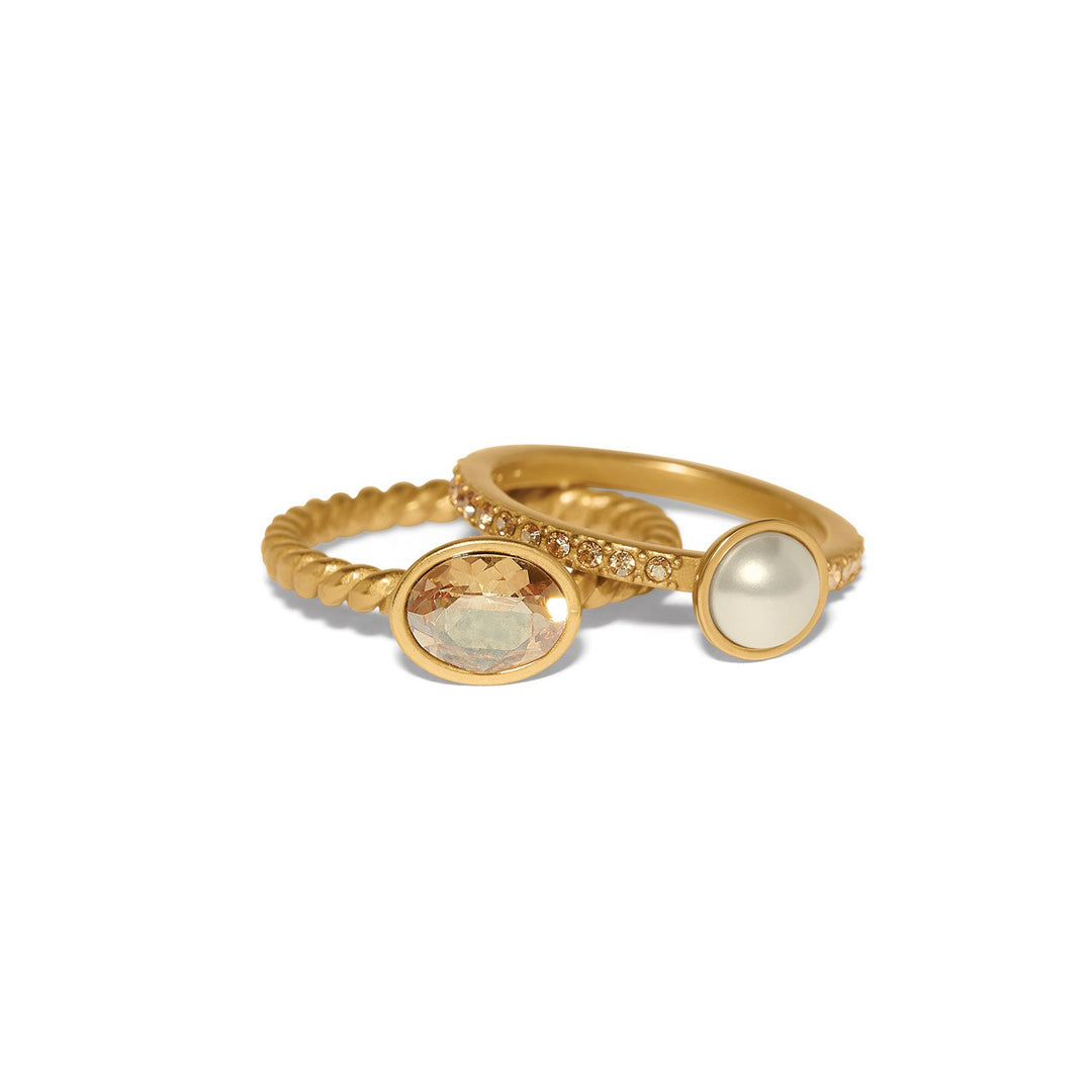 Trust Your Journey Double Pearl Ring from Brighton