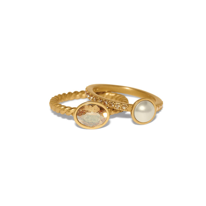 Trust Your Journey Double Pearl Ring from Brighton