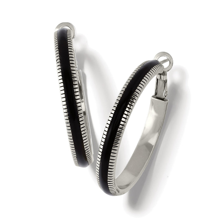 Interlok Noir Heirlom Hoop Earrings from Brighton