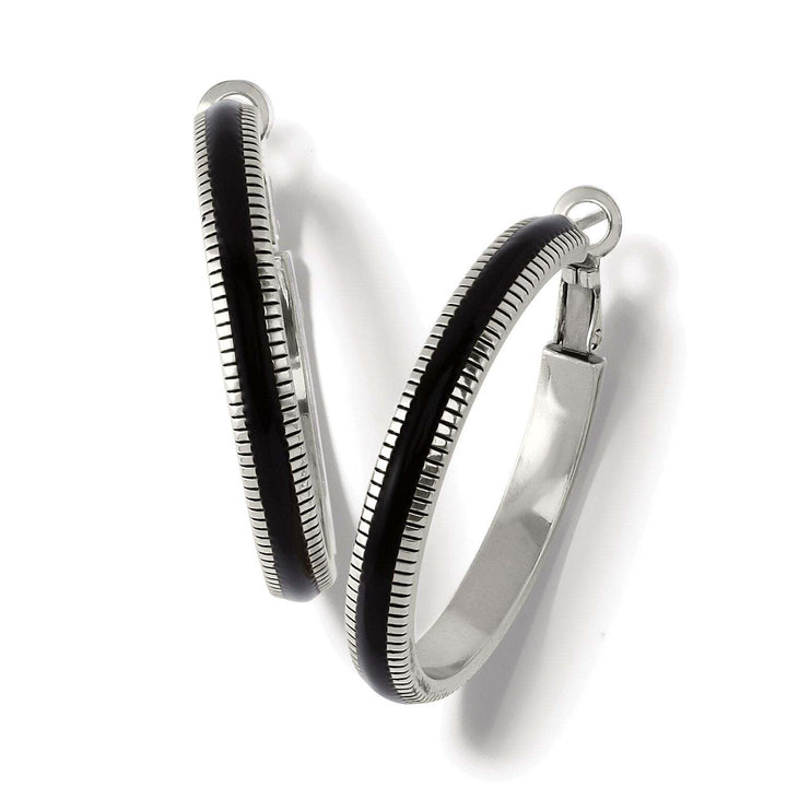 Interlok Noir Heirlom Hoop Earrings from Brighton