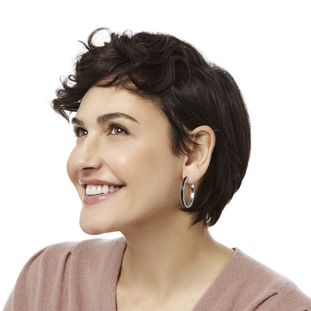 Interlok Noir Heirlom Hoop Earrings from Brighton