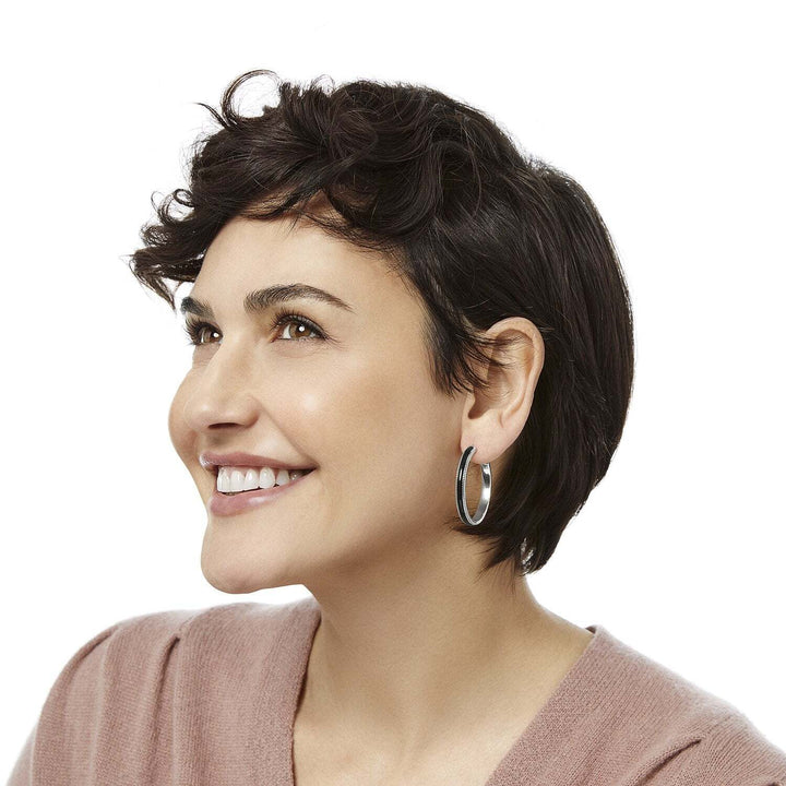 Interlok Noir Heirlom Hoop Earrings from Brighton