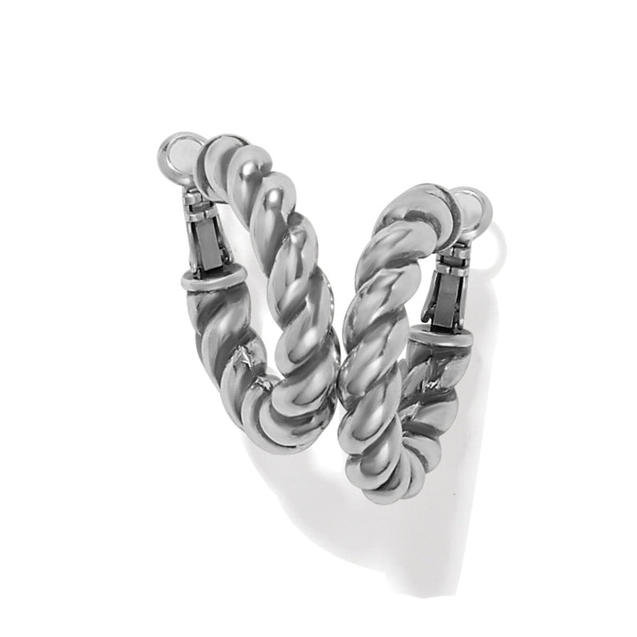 Interlok Twist Medium Leverback Hoop Earrings from Brighton