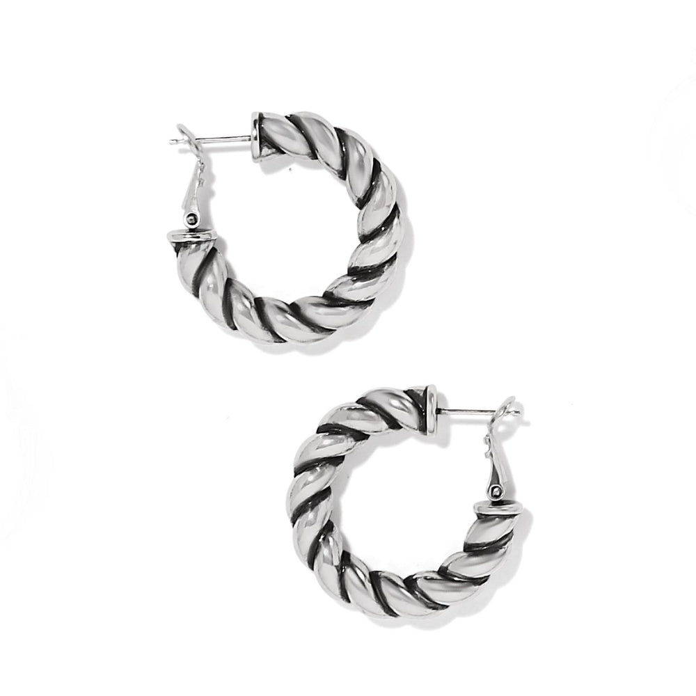 Interlok Twist Medium Leverback Hoop Earrings from Brighton - High Call Outfitters